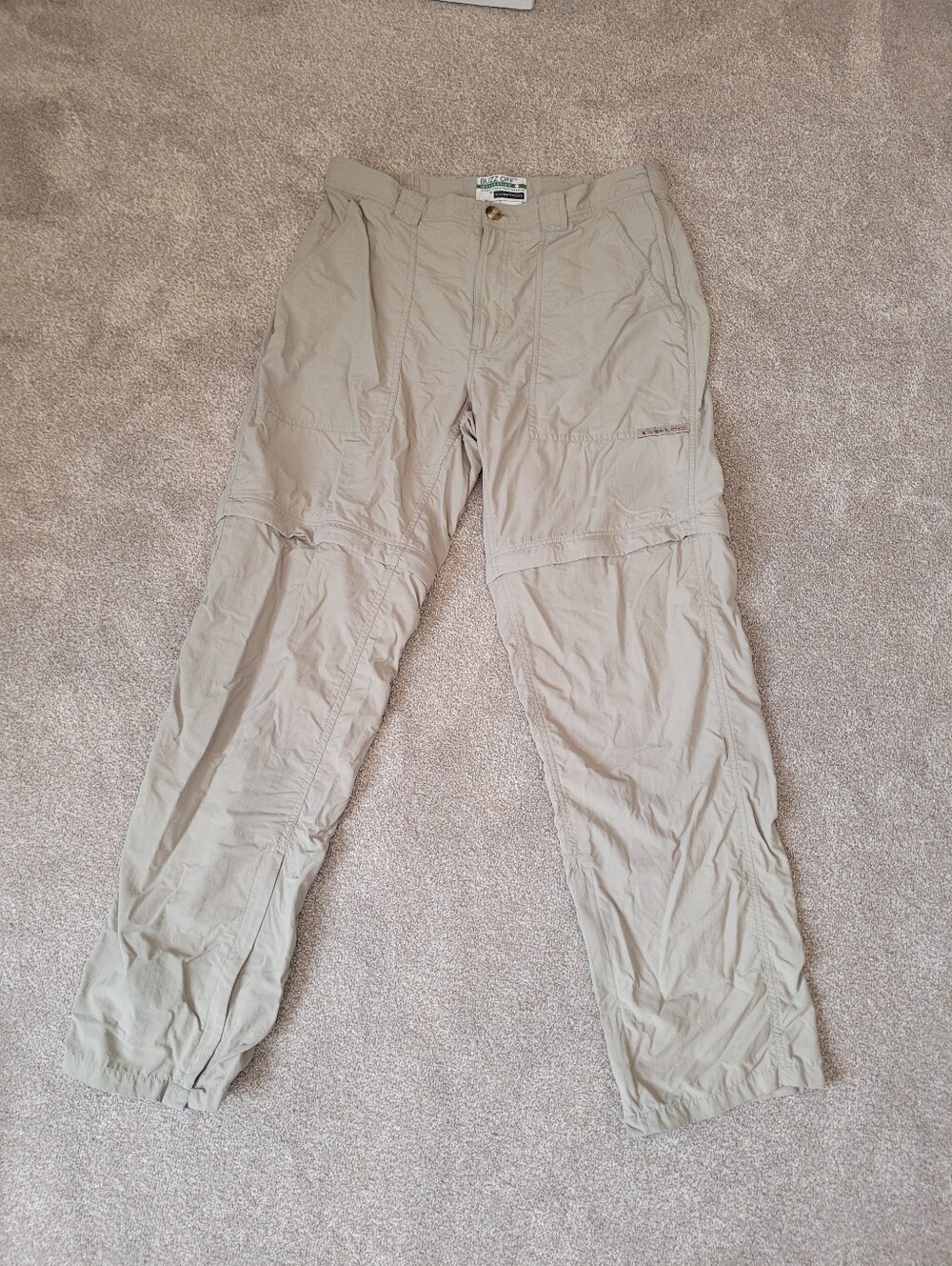 Exofficio Buzz Off Insect Shield Light Khaki Convertible Cargo Pants Medium